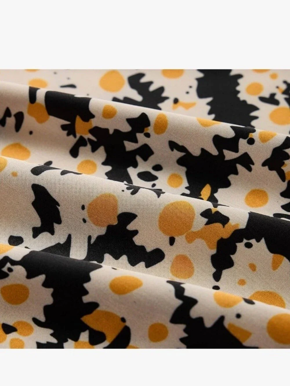 Floral Daisy Print Satin Midi Skirt - Size XL - Black & Yellow - Picture 6 of 9